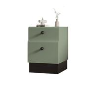 CJHFR472SG Moderno Comodino piccolo in legno verde con lato stretto e cucitura a clip, mobiletto minimalista nero Pratico(M)