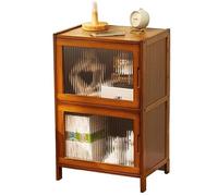 CJHFR472SG Moderno Comodino Scaffale minimalista Comodino Piccolo contenitore Comodino Tavolino Contenitore in legno con anta in vetro Comodino semplice Pratico(A)