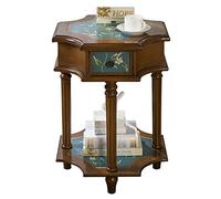 CJHFR472SG Moderno Comodino vintage, tavolino in legno antico shabby chic, tavolino da comodino con cassetto e ripiano aperto for soggiorno, camera da letto Semplice(Blue)