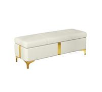 CJHFR472SG Moderno Panca portaoggetti for camera da letto Fine for divano in pelle Seduta davanti alla finestra Camino Portaoggetti for giocattoli Panche punta letto(Bianco,120 * 40 * 45cm)