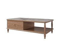 CJHFR472SG Moderno Tavolino da 53,5 "con piano in ardesia in evidenza, tavolino da cocktail moderno in stile semplice con cassetto, ripiano aperto for casa, ufficio, soggiorno Semplice