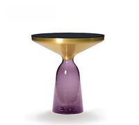 CJHFR472SG Moderno Tavolino Rotondo, Tavolino da caffè Tavolino da caffè Tavolino for Soggiorno, Camera da Letto, Piccoli Spazi, Comodino Moderno for La Casa con Base in Vetro Semplice(Light Purple)