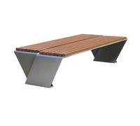 CJHFR472SG Panche da giardino Sedia da parco in acciaio inossidabile senza schienale for esterni, panca for il tempo libero in legno di plastica, seduta da giardino a doppia fila Cortile