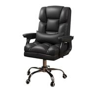 CJHFR472SG Sedia Scrivania Cuscino ergonomico for lo schienale centrale, supporto for la schiena lombare, sedia da scrivania for casa, sedia esecutiva regolabile in pelle PU con ruote Classico(Nero)