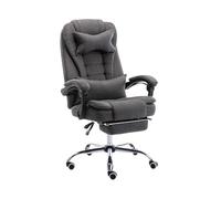 CJHFR472SG Sedia Scrivania Sedia ergonomica girevole reclinabile for sedia da ufficio in tessuto poggiapiedi e braccioli Classico(Grijs)