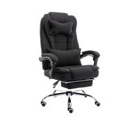 CJHFR472SG Sedia Scrivania Sedia ergonomica girevole reclinabile for sedia da ufficio in tessuto poggiapiedi e braccioli Classico(Nero)