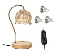 CJHZQYY Lampada scaldabagno 2 in 1 con diffusore, lampada profumata notturna, scalda cera con timer e dimmer, lampada elettrica per aromi, candele, bruciatore a olio