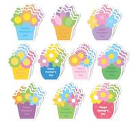 CJiangpo 30 blocchetti adesivi per la festa della mamma, 600 fogli autoadesivi per appunti, colorati, a forma di vaso di fiori, regali per la festa della mamma, scuola, ufficio, forniture per feste