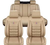 CJJNFDC Set Coprisedili Auto, per VW Golf 5 6 7 8 GTE GTI GTD Clubsport Clubsport45 Variant Alltrack Anteriori Impermeabile Antiscivolo Copri-Sedile,B-Beige