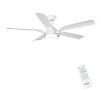 CJOY Ventilatore da Soffitto con Luce e Telecomando 142 cm | Lampadario Plafoniera con Ventilatore LED Dimmerabile Bianco, 6 Velocità del Vento, Motore DC