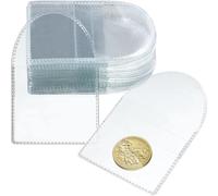 CJQRL 50 Pezzi Buste per Monete, Porta Monete, Numismatica, Portamonete, in PVC Trasparente, 5,5 x 5,2 cm
