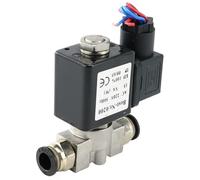 CJTWNBIO Raccordi for Tubi 1/4 "DN8 VX2120-08-SS-NC Elettrovalvola a solenoide in Acciaio Inossidabile normalmente Chiusa 12V 220V(with FC10mm)