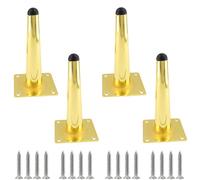 Cjueiom Gambe dritte per mobili da 15 cm, set di 4 gambe dorate per divano metà secolo, resistenti, gambe affusolate per sedie in metallo, ricambio per armadi e ottomani (CJ164)