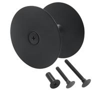 Cjueiom Piastra di copertura per fori per porta, diametro 6,5 cm, per una maggiore sicurezza domestica, privacy e fascino estetico sulle porte d'ingresso, include viti di facile installazione, nero