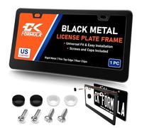 CK Formula Black - Telaio per targa, in alluminio e metallo, 2 fori per viti preforati con kit di installazione, universale, adatto all'autolavaggio, resistente alle intemperie, 1 pezzo