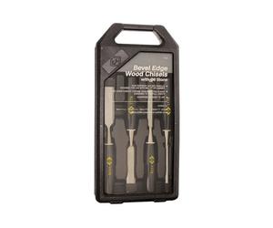 CK Tools T1180 Legno Scalpello Squadra con Bordo Set Di 4 Plus Affilatura Pietra