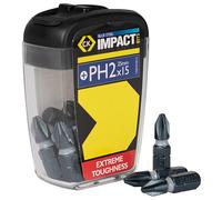 CK Tools T4560 PH2D15 Blu Acciaio Impact Cacciavite Punta 25mm PH2 Scatola Di 15