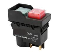 CK21 interruttore a pulsante di sicurezza elettromagnetico impermeabile, 250 V 16 A 4 pin/5 pin for smerigliatrice taglierina for metalli otturatore nero(4 Pins)