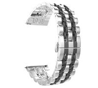 CKAKZTPTEV Cinturino for orologio in acciaio inossidabile da 22 mm e 20 mm, cinturino universale a sgancio rapido, estremità dritta e curva, cinturino di ricambio for orologio(Silver black,20mm)
