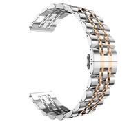 CKAKZTPTEV Cinturino for orologio in acciaio inossidabile da 22 mm e 20 mm, cinturino universale a sgancio rapido, estremità dritta e curva, cinturino di ricambio for orologio(Silver rose gold,22mm)