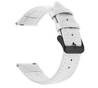 CKAKZTPTEV Genuine Leather Strap With Stainless Steel Buckle Quick Strap Change(White Black,18mm)