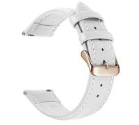 CKAKZTPTEV Genuine Leather Strap With Stainless Steel Buckle Quick Strap Change(White Rose Gold,18mm)