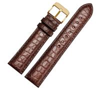 CKAKZTPTEV Leather Strap Replacement Strap Smart Watch Strap Unisex(A-brown-gold,21mm)