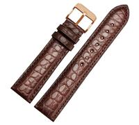 CKAKZTPTEV Leather Strap Replacement Strap Smart Watch Strap Unisex(A-brown-rose gold,21mm)