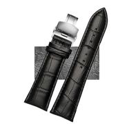 CKAKZTPTEV Quick Release Leather Watch Strap Replacement Bracelet Strap For Men And Women(Black silver B,21mm)