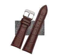 CKAKZTPTEV Quick Release Leather Watch Strap Replacement Bracelet Strap For Men And Women(Brown silver A,21mm)
