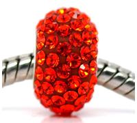 CKB Ltd 1 x Rosso CZ Strass Argento 925 Core Charm per Braccialetti con Perline