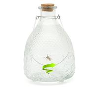 CKB LTD 1 x trappola per vespe extra large - Vaso per miele in vetro design bottiglia con gancio in metallo tradizionale attraente da appendere per insetti interni ed esterni giardino controllo dei