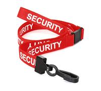 CKB LTD® - 10 cordini di sicurezza staccabili con clip girevoli in plastica per porta tessere, colore: rosso