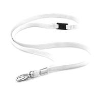 CKB LTD® 10x Premium Bianco Lanyard, Laccetto Portabadge Laccio da collo Laccetti Multiuso per PortaBadge, Laccio girevole metallo clip per il titolare della carta ID 84 centimetri