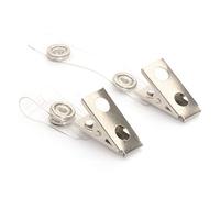 CKB Ltd 50 x Crocodile Clips Metal/Plastic for ID Badge Holder Strap 85 x 13mm Metal Clip a Pinza Cromato con fermaglio