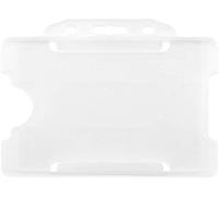 CKB Ltd® 50x Clear Single Sided RIGID. Cancella singolo Sided scorrere rigido supporti aperti Faced scheda ID Badge ORIZZONTALE / PAESAGGIO identità plastica Passo Protector - Contiene dimensioni di una carta di credito 86 millimetri 54 millimetri CR80. Identificazione Portabadge Tesserino di Riconoscimento