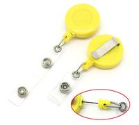 CKB Ltd® 5x Giallo Retractable ID Badge Reels. Retrattile ID Badge bobine con anello di clip da cintura Tirare Ski Pass Holder Recoil. Identificazione Portabadge Tesserino di Riconoscimento
