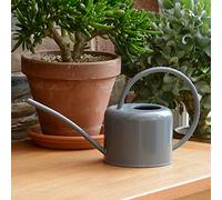 CKB LTD Annaffiatoio per interni piccolo, 1,1 l, in acciaio zincato colorato verniciato a polvere, con beccuccio stretto e manico alto (grigio)