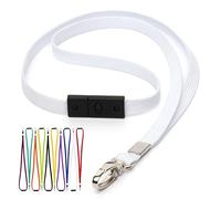 CKB LTD Bianco Cordino porta badge non stampato, laccetto con clip in metallo, multiuso porta badge e carte, cordini a rilascio rapido antisoffocamento Pacco da 10 pezzi unità
