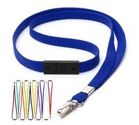 CKB LTD Blu Cordino porta badge non stampato, laccetto con clip in metallo, multiuso porta badge e carte, cordini a rilascio rapido antisoffocamento Pacco da 100 pezzi unità
