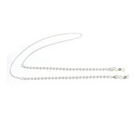 CKB LTD Catena con perline dorate per occhiali da vista, cinturino in metallo per occhiali da sole, maschera per viso, cordino da collo 70 cm, 1 pezzo, Bianco / Argento, 70