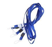 CKB LTD® Confezione da 100 cordini PRO blu da collo con clip girevole in plastica per porta carte d'identità