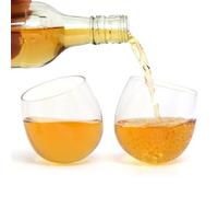 CKB LTD® Confezione da 2 bicchieri da whisky a dondolo senza stelo con base rotonda, set regalo divertente da 300 ml, può essere utilizzato anche per vino rosso