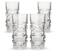 CKB LTD Confezione da 4 bicchieri da cocktail Tiki Bar - bicchieri alti ideali per feste hawaiane a base di rum cocktail misti drink MAI Tai Long Island Iced Tea o cocktail zombie - trasparente 450 ml