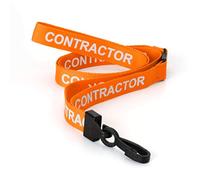 CKB LTD Contractor Cordini Breakaway Cordino di sicurezza Tracolla Clip in plastica girevole per porta carte d'identità Tirare Design a sgancio rapido, Arancione Confezione da 10