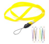CKB LTD Cordini Giallo Tracolla da collo Porta badge identificativo Clip ad anello per chiave da palestra Etichetta con nome Chiavetta USB Telefono cellulare Carta d'identità Confezione da 50