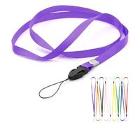 CKB LTD Cordini Viola Tracolla da collo Porta badge identificativo Clip ad anello per chiave da palestra Etichetta con nome Chiavetta USB Telefono cellulare Carta d'identità Confezione da 50