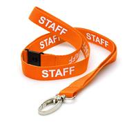 CKB LTD Cordino Arancia per staff Cordino di sicurezza staccabile Tracolla con clip girevole in metallo per porta carte d'identità - Design a sgancio rapido Confezione da 10
