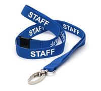 CKB LTD Cordino Blu per staff Cordino di sicurezza staccabile Tracolla con clip girevole in metallo per porta carte d'identità - Design a sgancio rapido Confezione da 10
