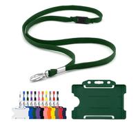CKB LTD Cordino con porta tessere, include 1 cordino di sicurezza ecologico in RPET con clip in metallo e 1 badge identificativo biodegradabile in plastica rigida su un lato abbinato (verde)